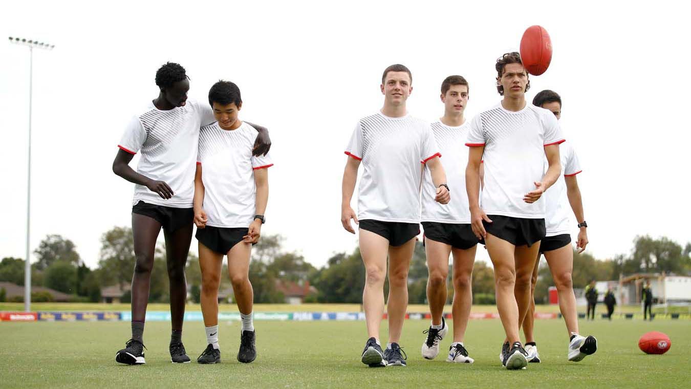 Young Aussie rules players talking about mental health.