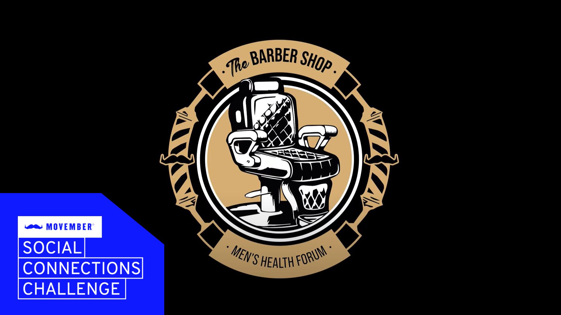 A graphic of a barber chair which says The Barber Chair - Men's Health Forum