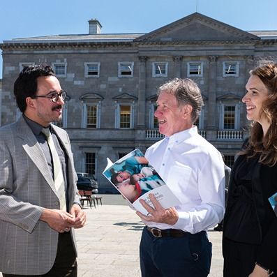 Movember personnel visiting the Oireachtas.