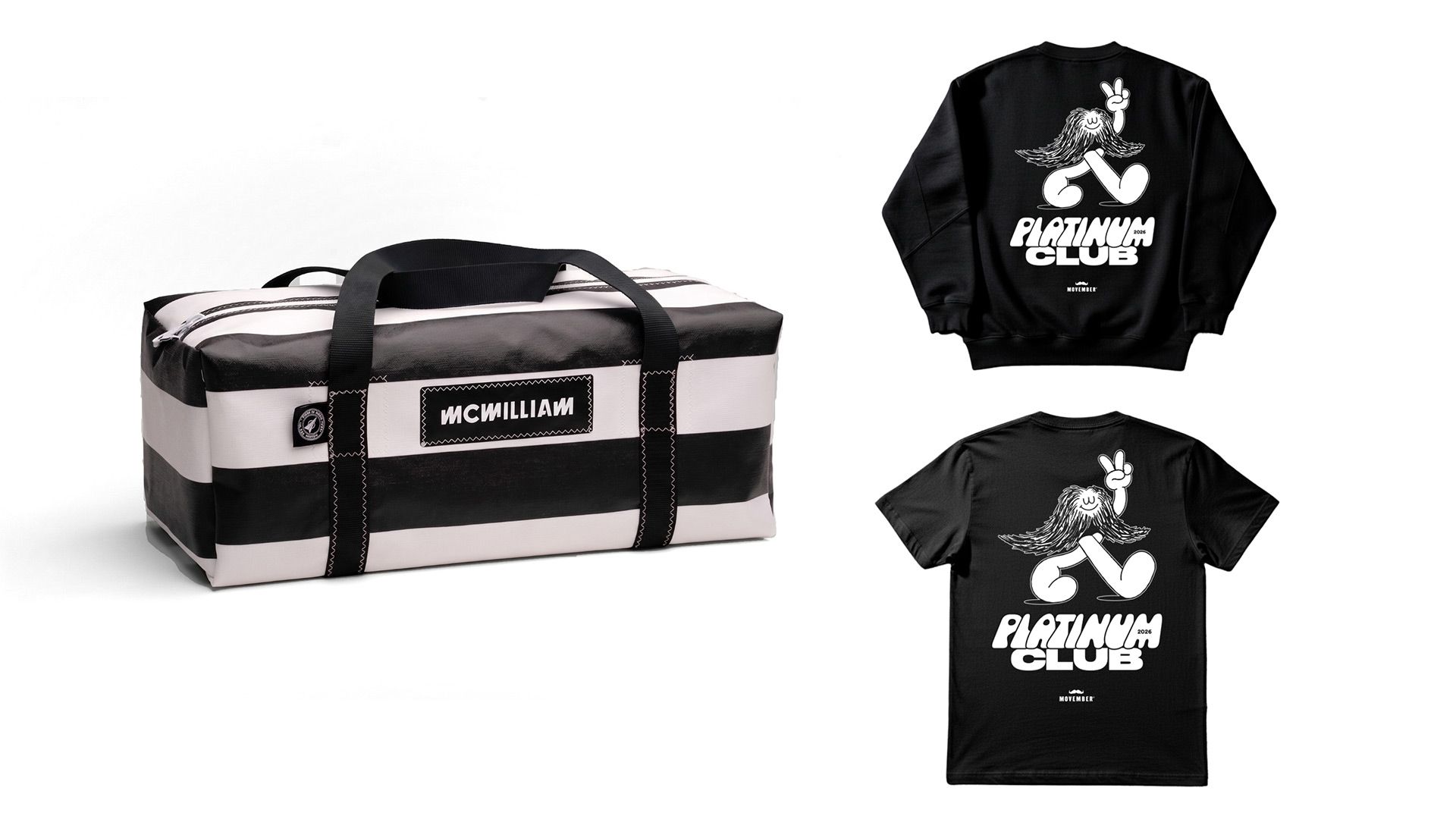 A photo of Movember Platinum Club merchandise.