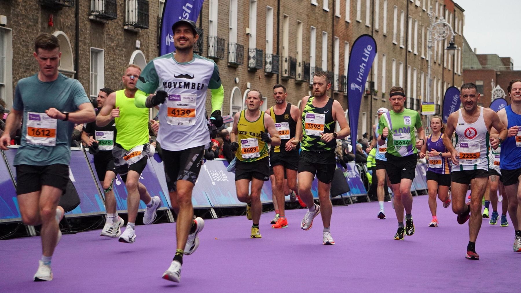 Movember runners at the Dublin marathon